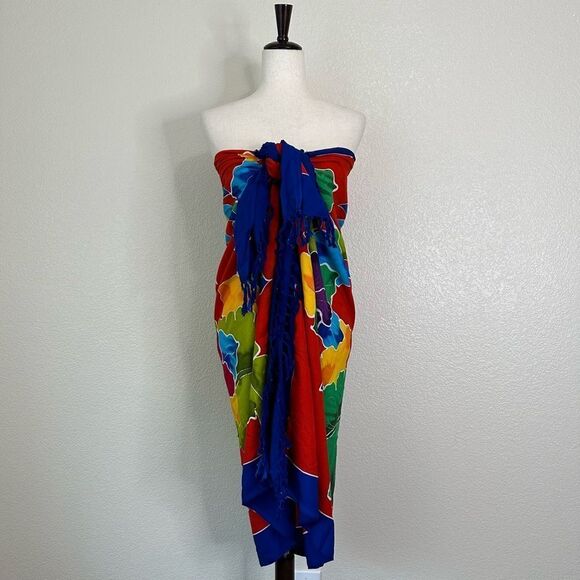 Boho Floral Fringe Sarong or Beach Blanket - Picture 6 of 11